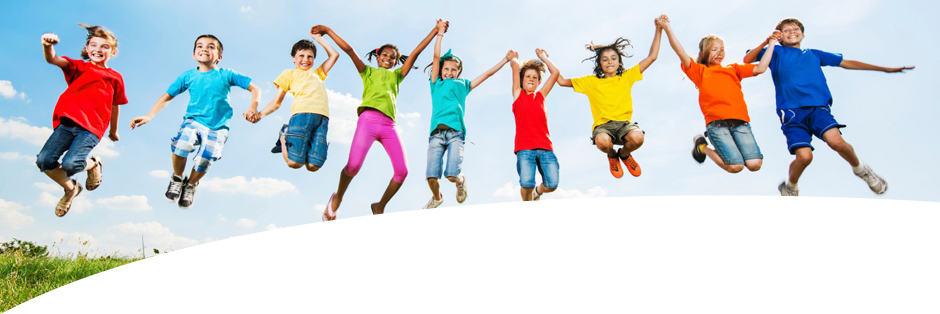 Banner Kinder springen